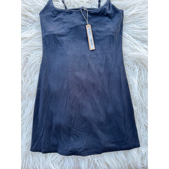 Skims Smooth Lounge Skimpy Strap Scoop Neck Mini Dress Obsidian Size Small - Picture 5 of 11
